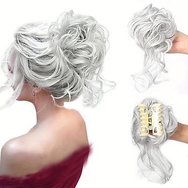 Perike i klipse: Naziv: Umetak/punđa od sintetičke kose – kovrdžava, brza frizura — 11