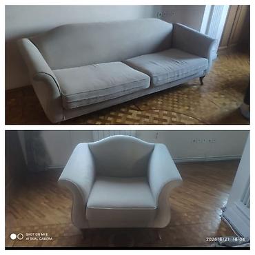 N17Divan ve 1 eded kreslo 150azn. Divan acilmir, baza yoxdur. Unvan