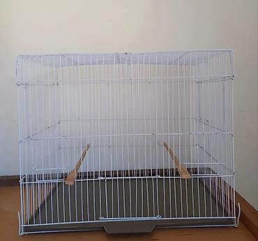 Quş qəfəsi – geniş və praktik model - Material: ağ rəngli metal