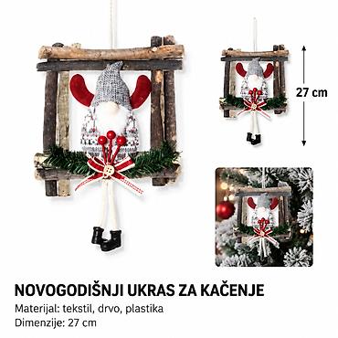 KMT Viseći ukras Deda Mraz od tkanine 2905313 Dekorativni božićni