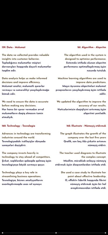 Lüğətlər: Ingilis dilində danışma bacarıqlarınızı inkişaf etdirmək və gündəlik — 6