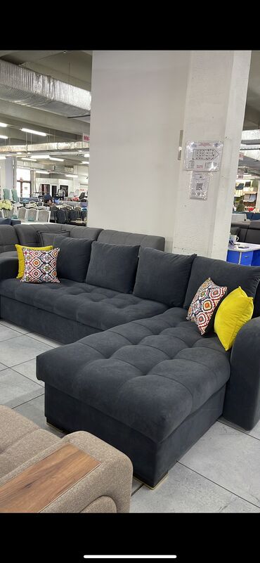 купить диван раскладной недорого: Угловой диван, цвет - Серый, Новый