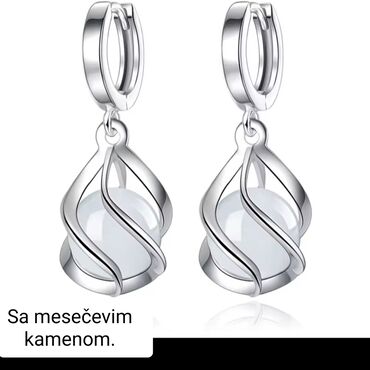 Minđuše: Set minđuša, Materijal: Biser, Cirkon — 6