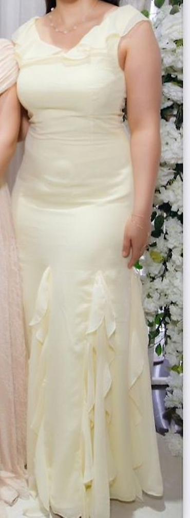 vecerni don: Açıq limon sarısı rəngdə zərif ziyafət/libas. - Model: Axşam/ziyafət — 2
