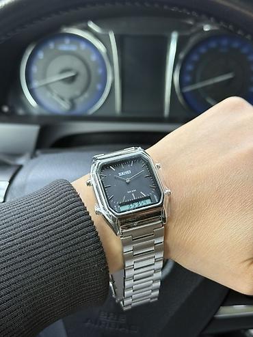 Другие наручные часы: Гибридные наручные часы SKMEI - Дизайн: квадратный корпус с гранеными — 5