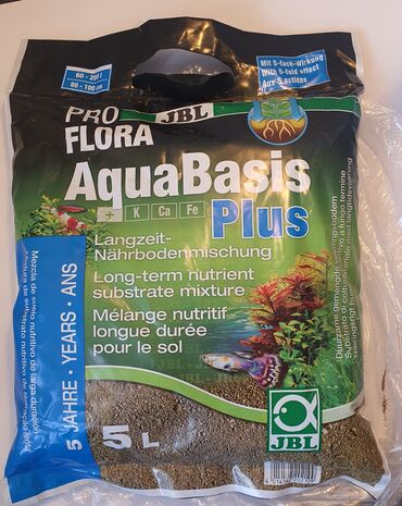 akvarium qrunt: JBL AquaBasis Plus 5Lt/6kg bitki akvariumu üçün substrat. 2sm töküb