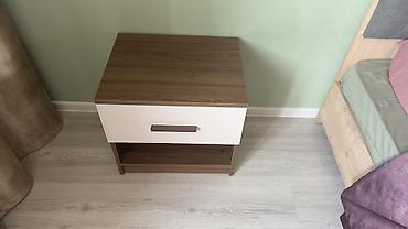 mebel kreditle: İki rəng kombinasiyalı yataq otağı tumbası - Material: laminat/LDSP — 2