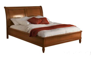 бу мебель для спальни: Кровать COMO выполнена из массива древесины, цвет noce_fiorentino