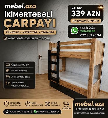 Oğlan və qız üçün, Yeni, Çarpayı, Matras ilə, Siyirməli, Taxta lalafo.az -da — 1 Oğlan və qız üçün, Yeni, Çarpayı, Matras ilə, Siyirməli, Taxta — 1