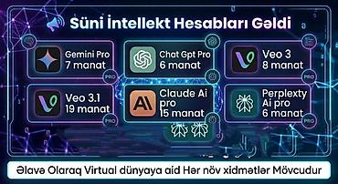 Digər xidmətlər: Süni intellekt hesabları – premium versiyalara çıxış Tətbiqlərin — 1