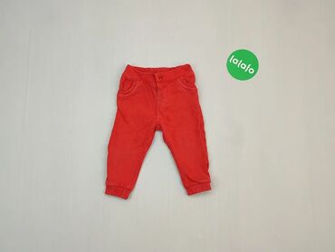 Spodnie: Spodnie, 12-18 m, wzrost - 86 cm., wzór - Jednolity kolor, kolor - Czerwony