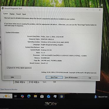acer aspire: İntel 11 nəsil/8gb DDR4/SSD kingston 240gb Salam əziz dostlar 🖐🏻 — 7