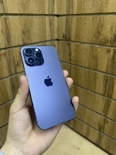 Apple iPhone: IPhone 14 Pro Max, Б/у, 512 ГБ, Deep Purple, Наушники, Зарядное устройство, Защитное стекло, 87 %