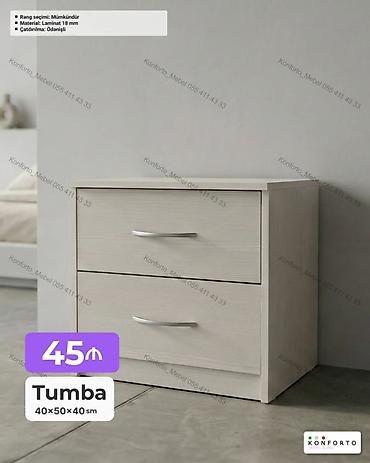 Ev üçün mebel: Tumba – 2 çekmecəli - Ölçü: 40×50×40 sm - Material: 18 mm laminat - — 1