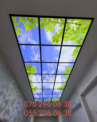 07 led isiq: 3D şəkilli işıqlı tavan paneli - Tavanda modul panellərdən ibarət