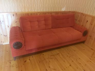 kreditle divanlar: Qırmızı rengde olan, 1 divan, 2 kreslo, yaxşı veziyyetde, temiz — 3
