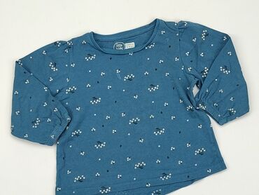 niebieska bluzka z bufiastymi rękawami: Bluzka, Little kids, 3-4 lat, 98-104 cm, stan - Bardzo dobry