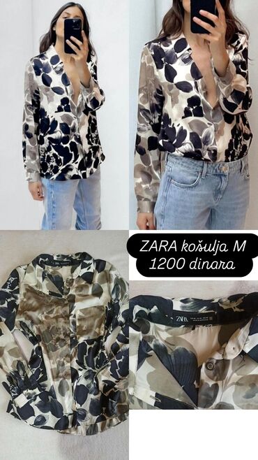 Košulje: Zara, M, Saten, Cvetni, bоја - Šareno — 1