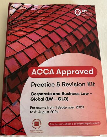 tibbi kitablarin satisi: ACCA Corporate and Business Law (F4) Global versiyanin BPP