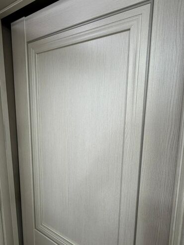 дверь внутренняя: Межкомнатная глухая дверь, МДФ, Панельный, цвет - Серый