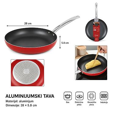 KMT Drška od nerđajućeg čelika tiganj crni/beli 5412163 Aluminijumski