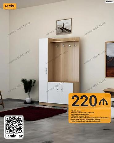sabo 40: Dəhliz dolabı – minimalist və funksional dizaynlı model. Ölçüləri: 40 — 1