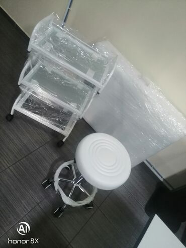 Rəflər, etajerkalar: Etejerka Şüşəli üç mərtəbə Daşıyıcı Katalka Tibbi təkərli daşıyıcı — 6