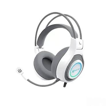 Zvučnici, slušalice i mikrofoni: Gaming slušalice sa mikrofonom – bela/siva - Preko-uvešne slušalice — 2