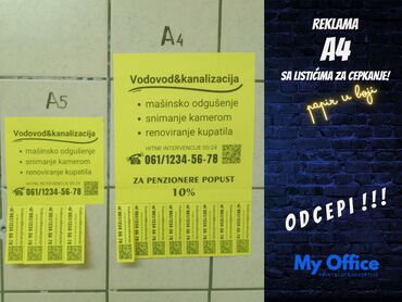 Reklamiranje, štampanje: Velika reklama A4 sa listićima za cepkanje! Stari,dobri način da se
