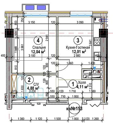 квартира 6 мкр: 1 комната, 33 м², Элитка, 7 этаж, ПСО (под самоотделку) — 7