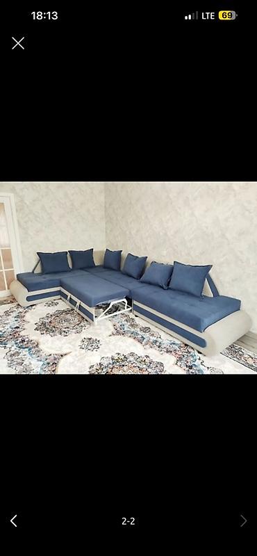 диван модульный раскладной: Угловой модульный диван с оттоманкой и пуфом/выкатным модулем. - — 1