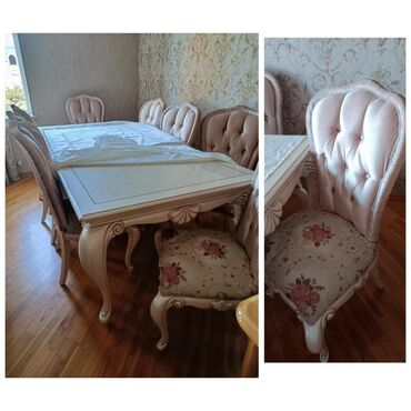 Masa və oturacaq dəstləri: Qonaq otağı üçün, İşlənmiş, Kvadrat masa, 6 stul lalafo.az -da Masa və oturacaq dəstləri: Qonaq otağı üçün, İşlənmiş, Kvadrat masa, 6 stul