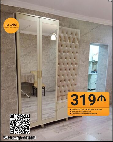 стремянка баку: Giriş dəsti – güzgülü dolab və puflu asqılı panel - Tərkib: iki