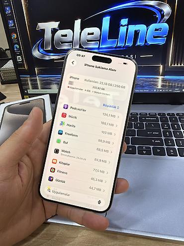 kredit iphone: IPhone 15 Pro Max, 256 GB, Natural Titanium, Zəmanət, Kredit, Simsiz şarj — 6