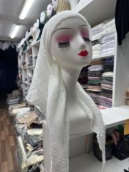 Платки: Платок, Осень-весна, С узорами, С бисером, Вязаная модель — 7