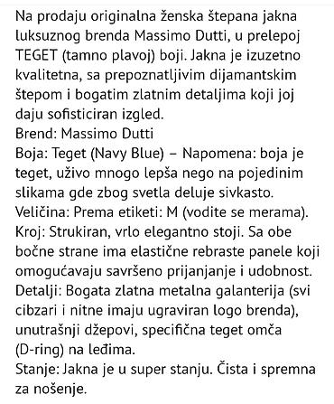 kožna jakna s: Massimo Dutti ženska štepana jakna, tamnoplava - Elegantna, lagana — 7