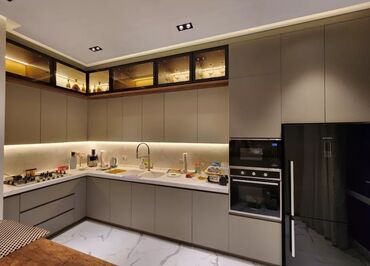 Sifarişlə mətbəx mebeli: Sifarişlə mətbəx dəsti, Özü çəkən petlələr, Sadə laminat, Kredit var, Rayonlara çatdırılma, Pulsuz çatdırılma — 14