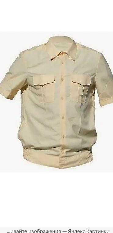 Рубашки: Белая форменная рубашка с длинным рукавом и погонами - Классический — 10