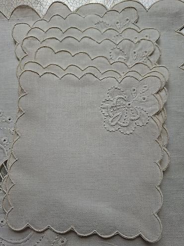 лён ткань: Скатерть с салфетками Tulpe, Литва - Модель: S304-90 - Размеры — 7