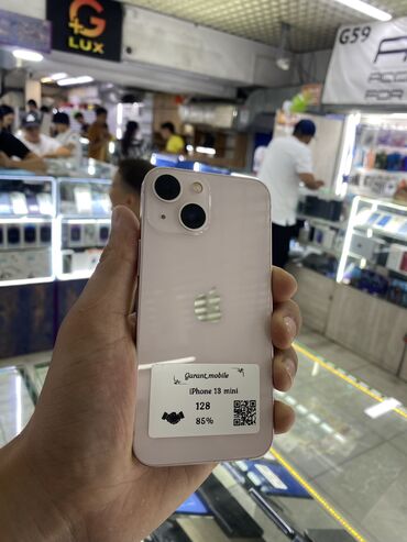 айфон 11 мини бу: IPhone 13 mini, Колдонулган, 128 ГБ, Күлгүн, Коргоочу айнек, Каптама, Кабель, 85 %