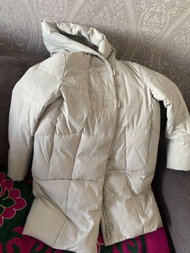 куртка парка женская зимняя: Пуховик, По колено, M (EU 38)