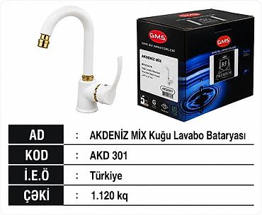 su ceken mator: AKDENİZ MIX “Kuğu” lavabo bataryası - Kod: AKD 301 - Mənşə: Türkiyə - — 1