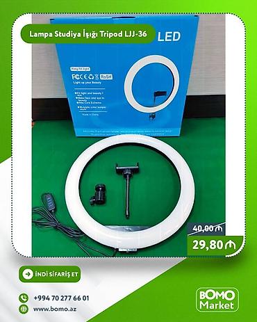 Фото и видеокамеры: 🔥 Dairəvi Lampa Studiya İşığı Tripod LED LJJ-36 ✅ Marka: No Brand ✅ — 1