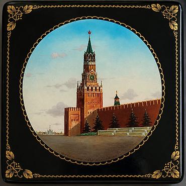 İncəsənət və kolleksiyalar: Антикварная лаковая шкатулка Федоскино «Московский Кремль» (1949 г.) — 1