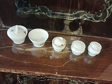 gunuş saat: Porcelain dəst – 5 hissə - Klassik ağ porselendən hazırlanmış — 1