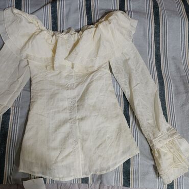 блузка женская размер м: Блузка, Крестьянка, Хлопок