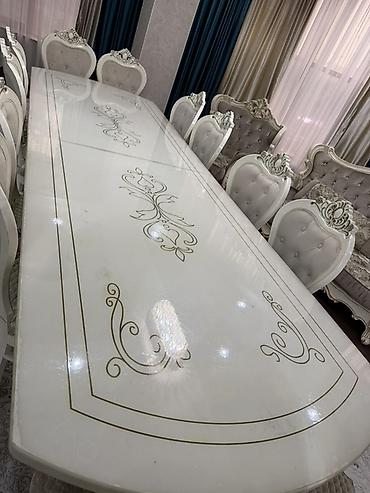 study table: Стол и стул для зала, Б/у, Самовывоз, цвет - Белый — 2