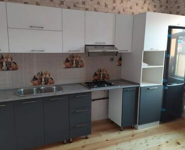 Sifarişlə mətbəx mebeli: Sifarişlə mətbəx dəsti, Özü çəkən petlələr, Sadə laminat, Kredit yoxdur, Pulsuz çatdırılma — 11