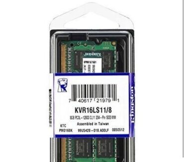 ddr3 ram notebook: Operativ yaddaş (RAM) Kingston, 8 GB, 1600 Mhz, DDR3, Noutbuk üçün, Yeni