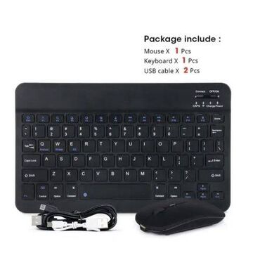 mini laptop: Bluetooth Klaviatura və siçan dəsti qara Mini klaviatura
